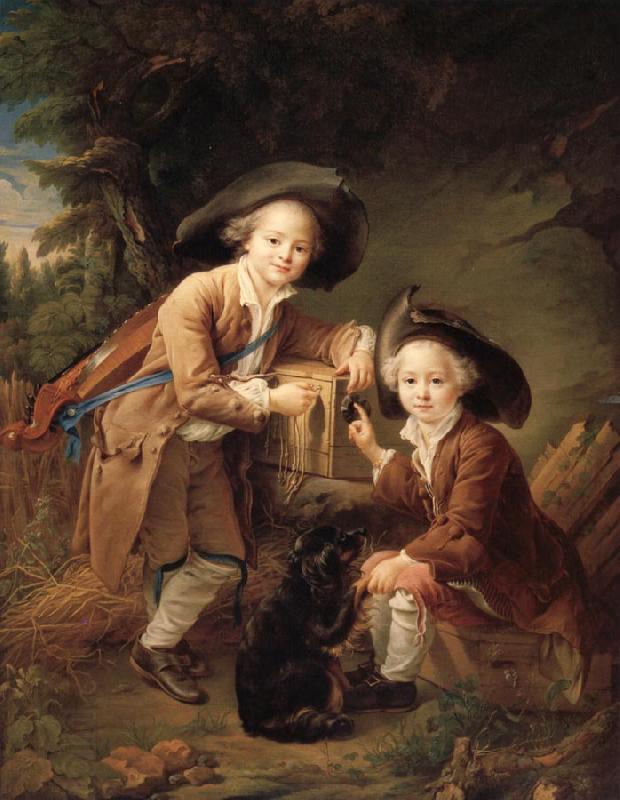 Francois-Hubert Drouais The Comte and chevalier de choiseul as savoyards oil painting picture